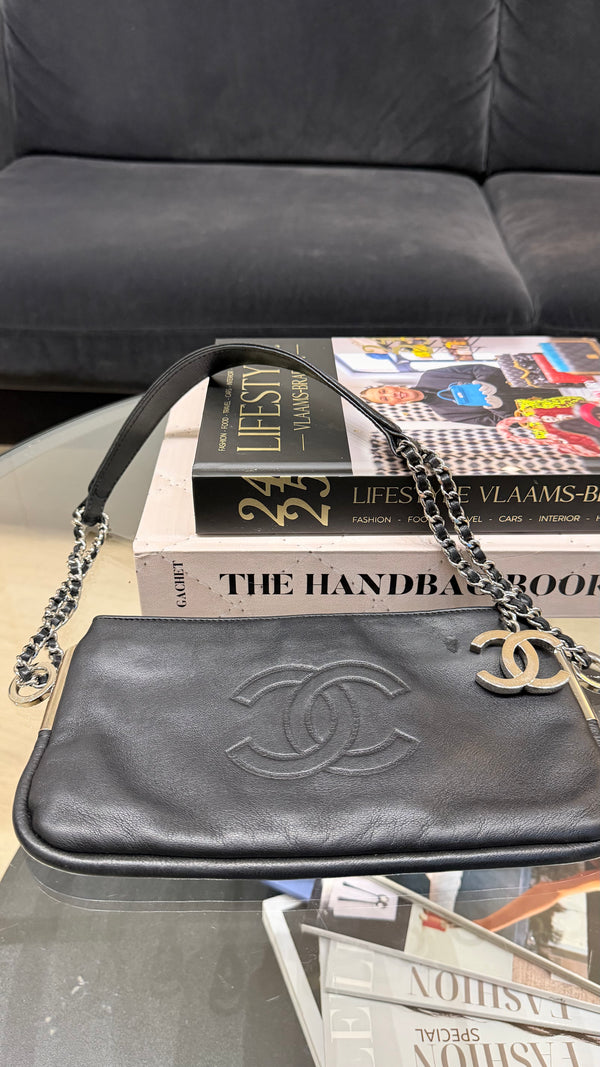 Chanel CC black calfskin handbag