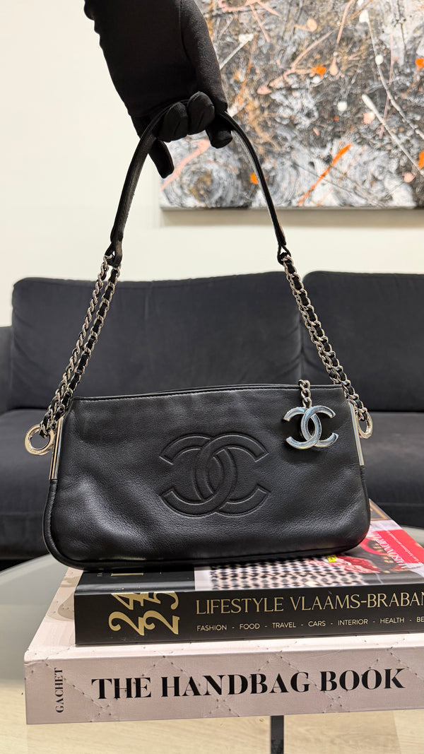 Chanel CC black calfskin handbag