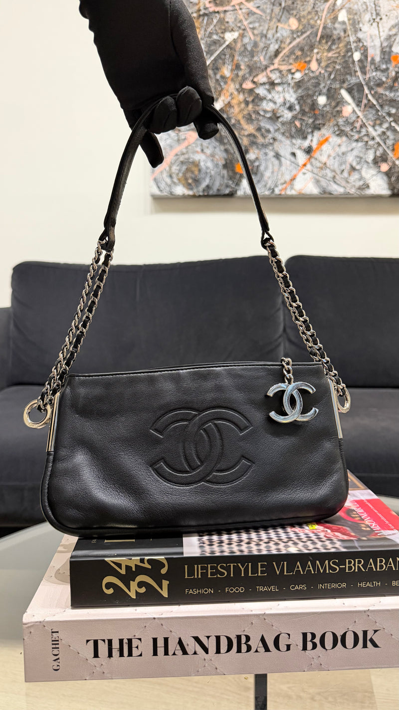 Chanel CC black calfskin handbag