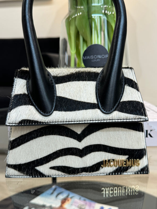 Jacquemus Le Chiquito - size M - Black & White zebra