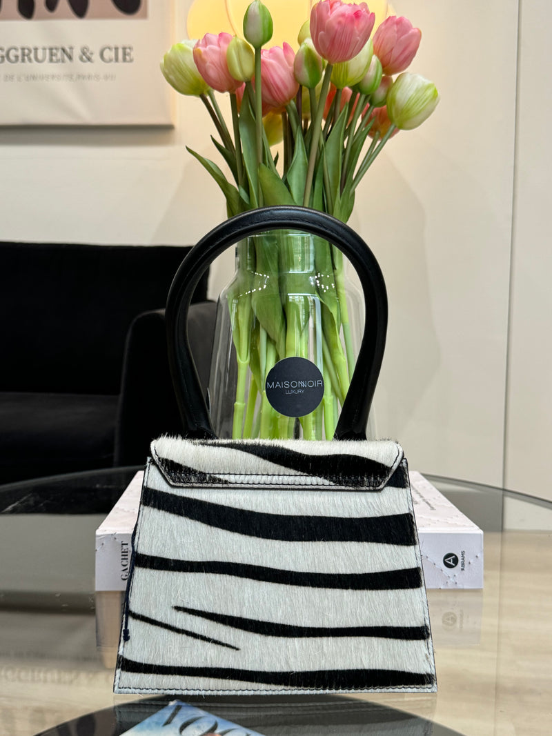 Jacquemus Le Chiquito - size M - Black & White zebra