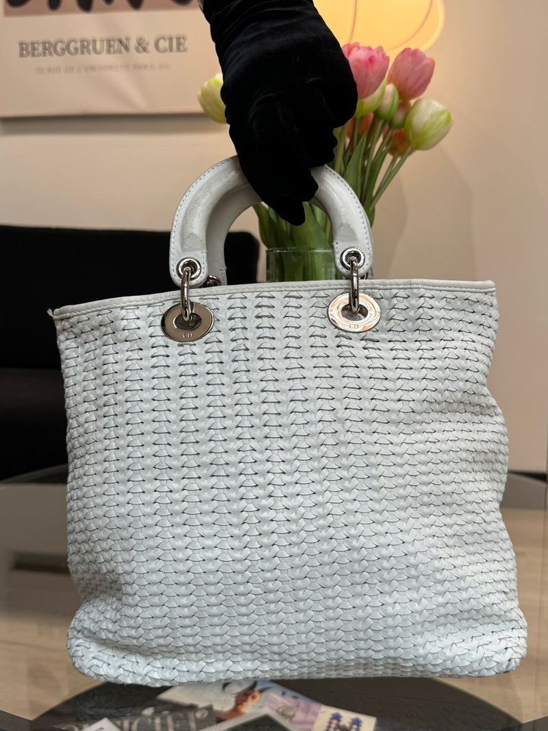 Lady Dior - white leather handbag
