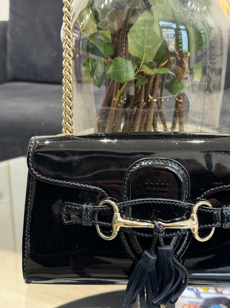 Gucci Horsebit black bag in patent leather