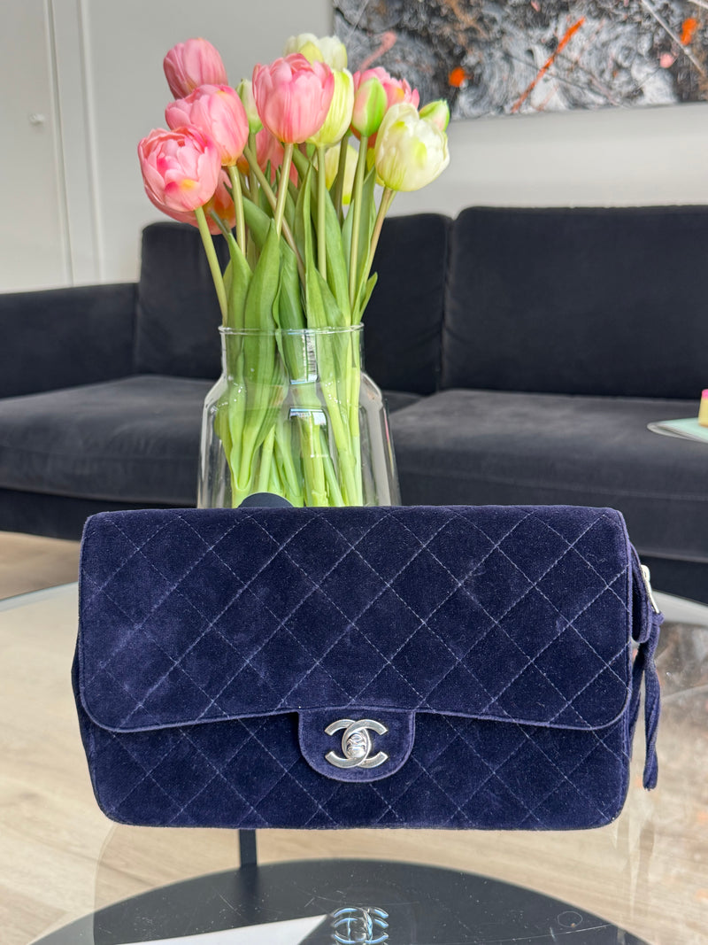 Chanel Timeless Velvet blue Backpack