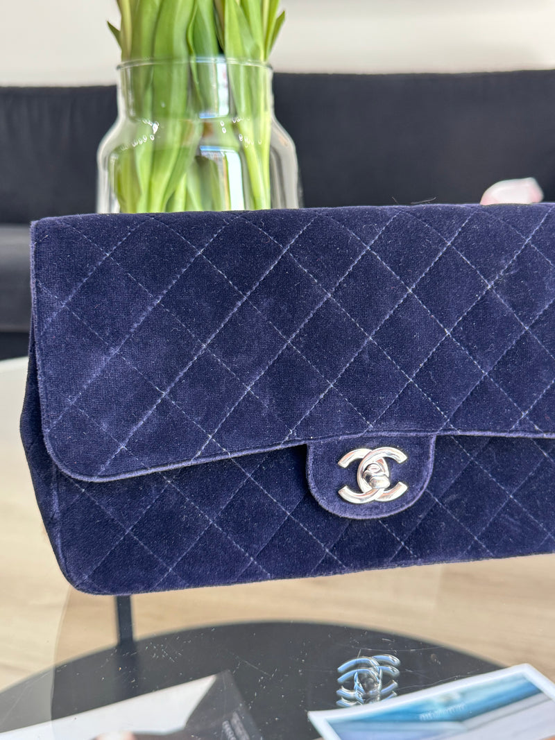 Chanel Timeless Velvet blue Backpack
