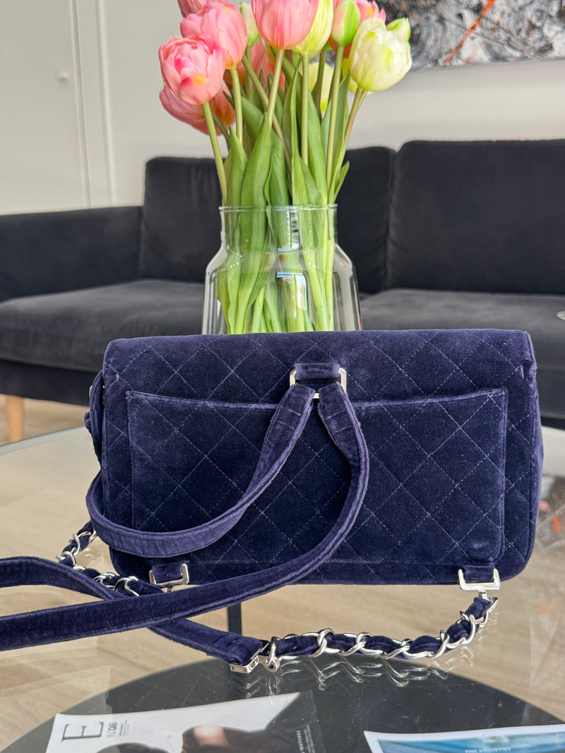 Chanel Timeless Velvet blue Backpack