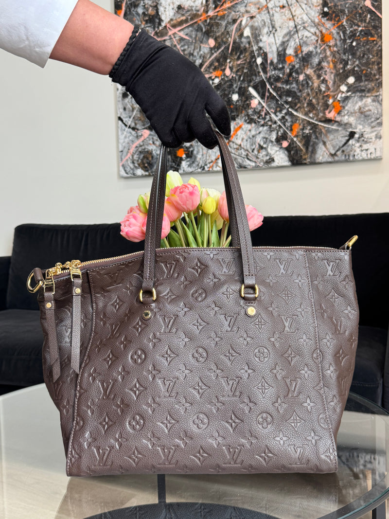 Louis Vuitton Marron large empreinte bag