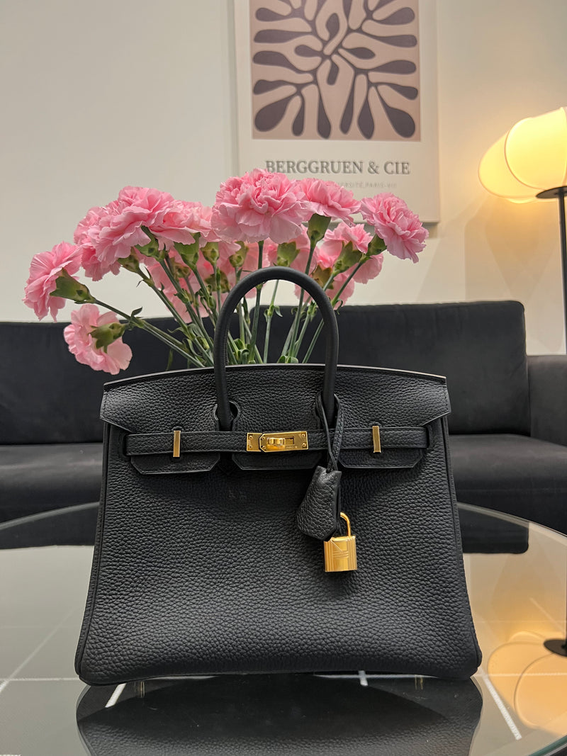 Birkin 25 in stunning Noir Black Togo leather