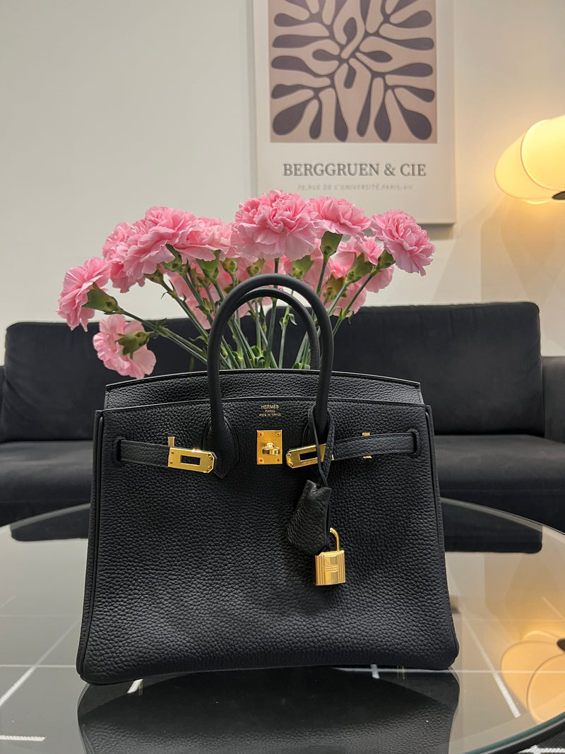 Birkin 25 in stunning Noir Black Togo leather