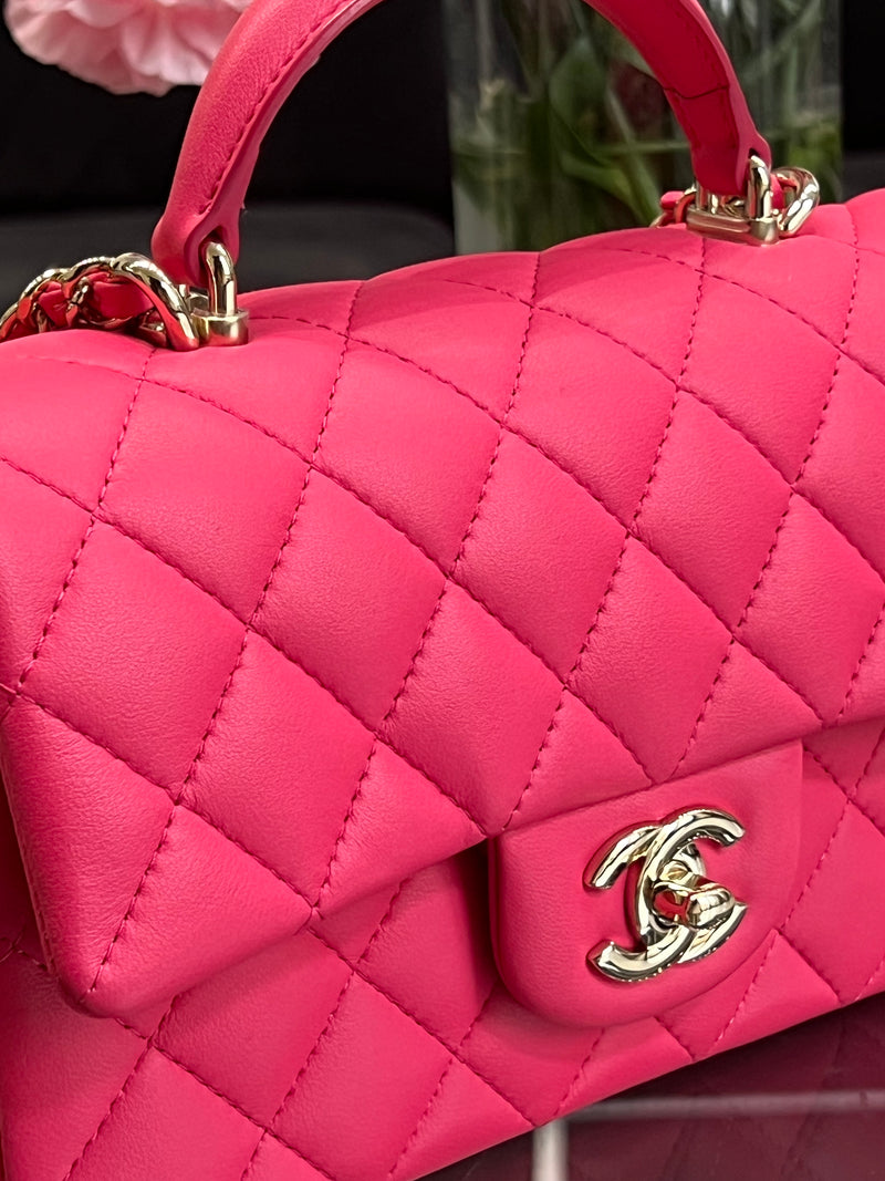 Chanel Top Handle in pink