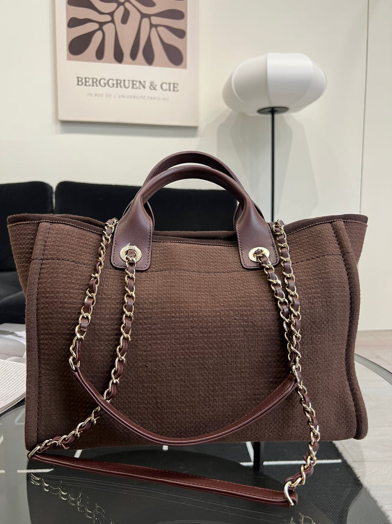 Chanel Deauville Brown handbag with pochette