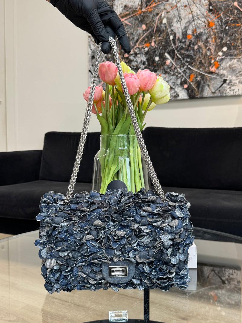 Chanel Timeless 2.55 Double flap - Camellia - Denim/Jeans