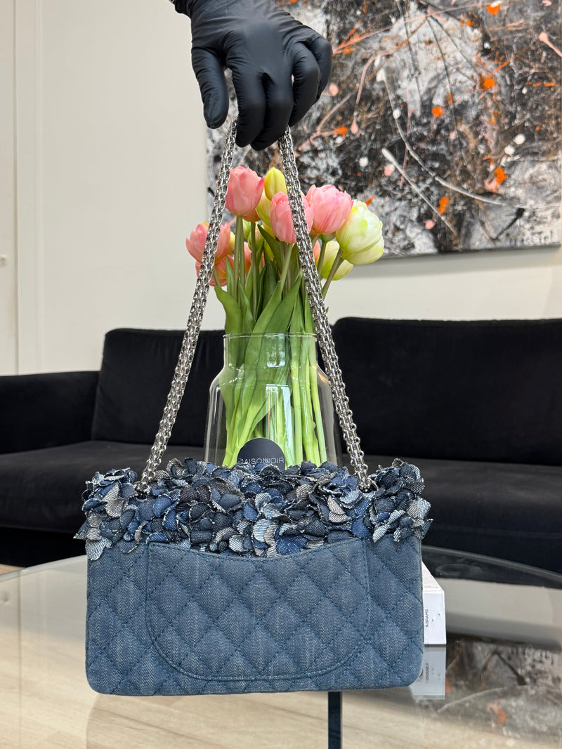 Chanel Timeless 2.55 Double flap - Camellia - Denim/Jeans