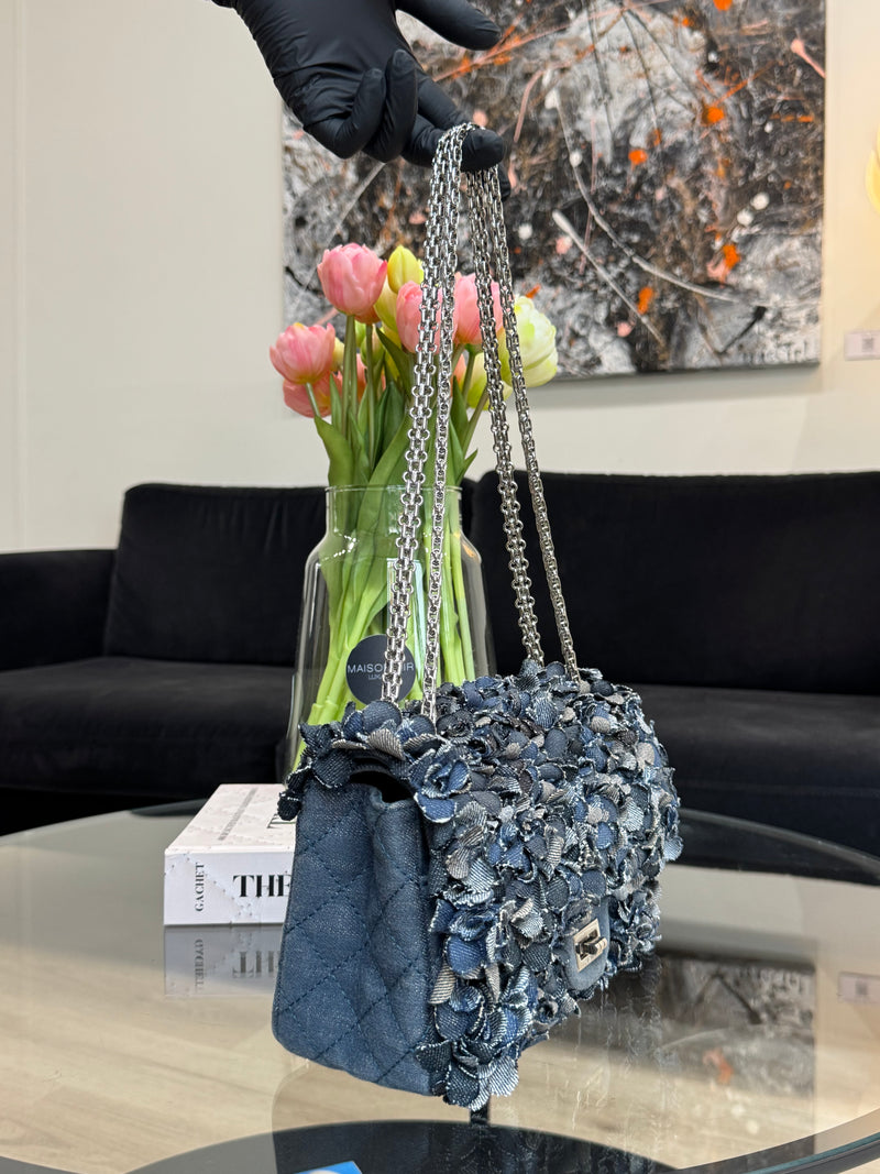 Chanel Timeless 2.55 Double flap - Camellia - Denim/Jeans