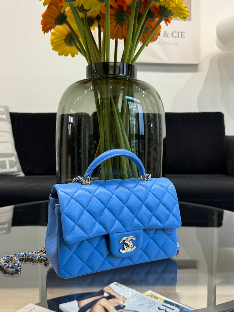 Chanel mini leather bag - Tophandle - Blue