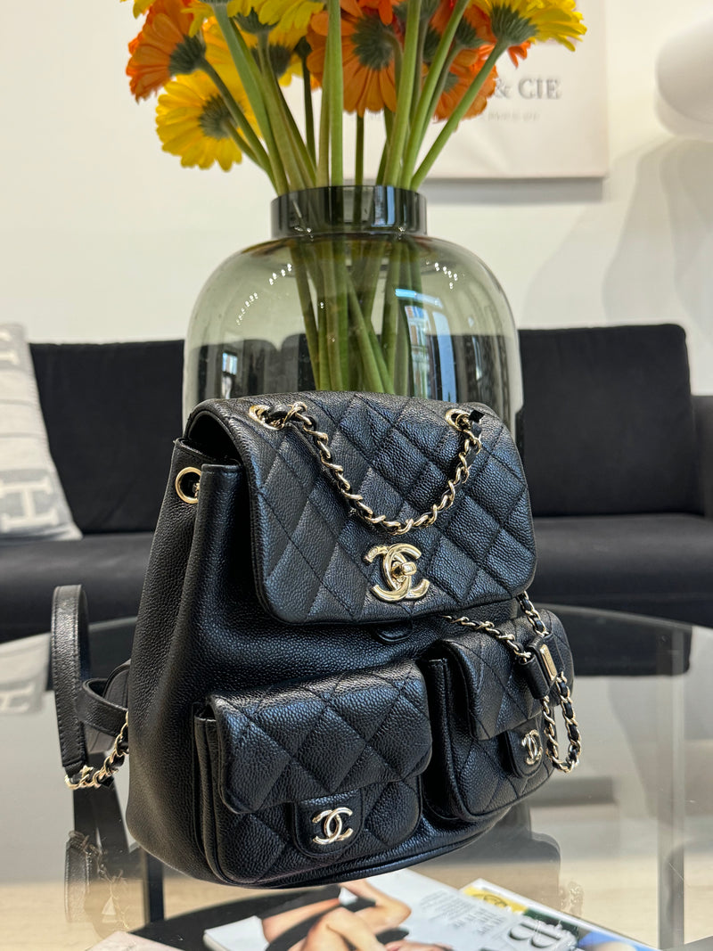 Chanel Black leather backpack