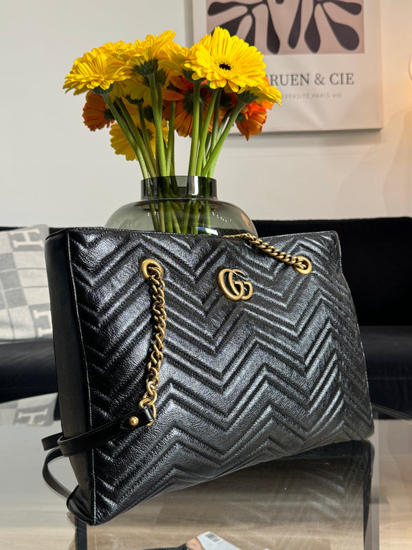 Gucci GG Marmont black tote handbag