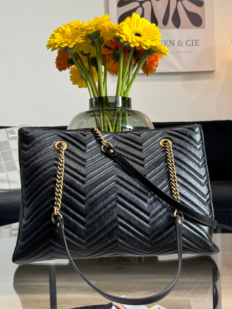 Gucci GG Marmont black tote handbag
