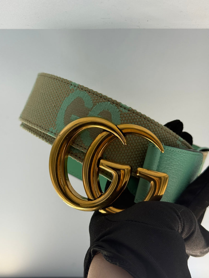 Gucci green leather Belt