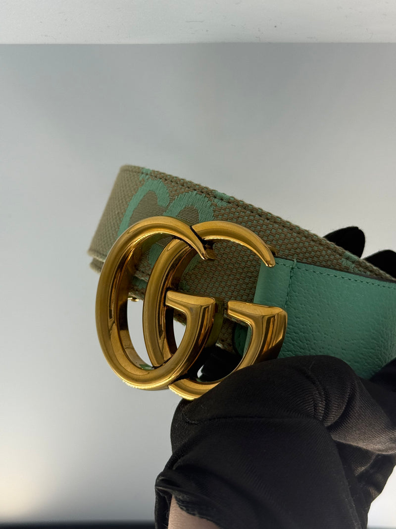 Gucci green leather Belt