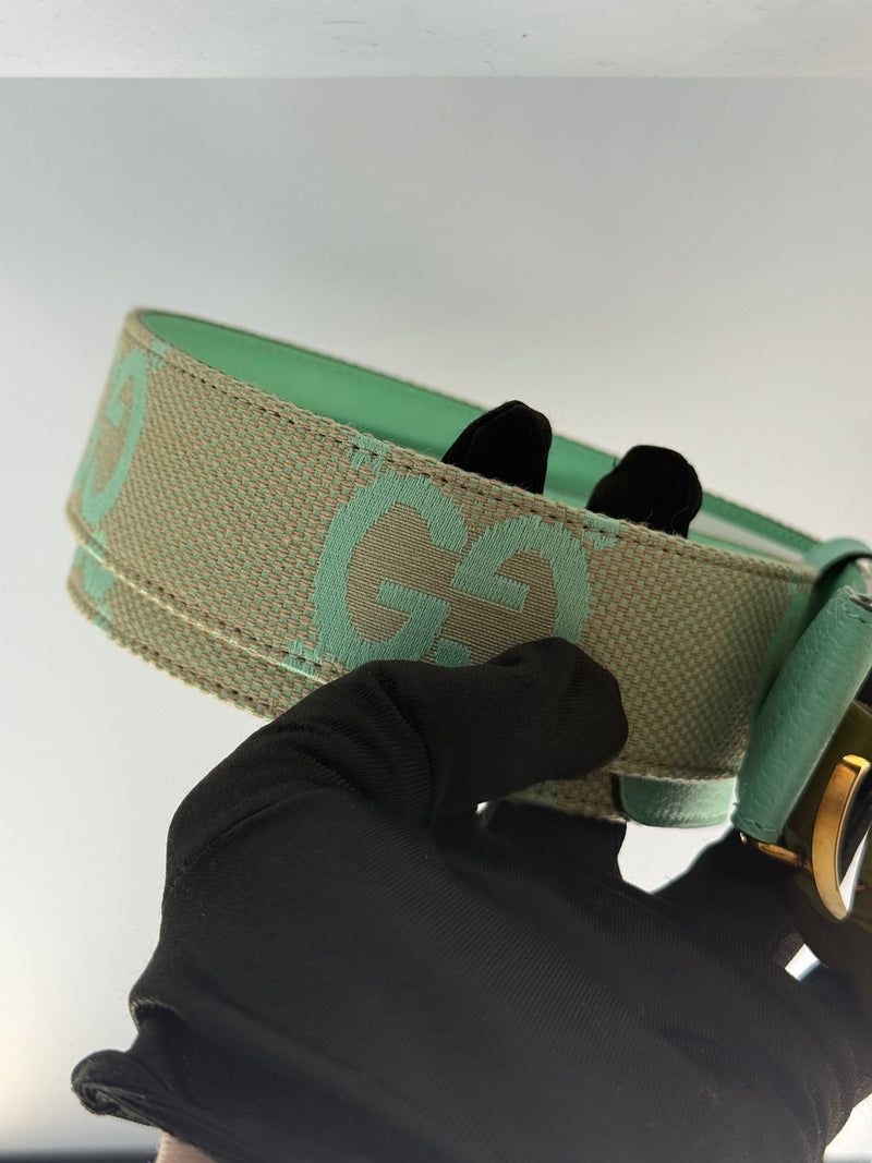 Gucci green leather Belt