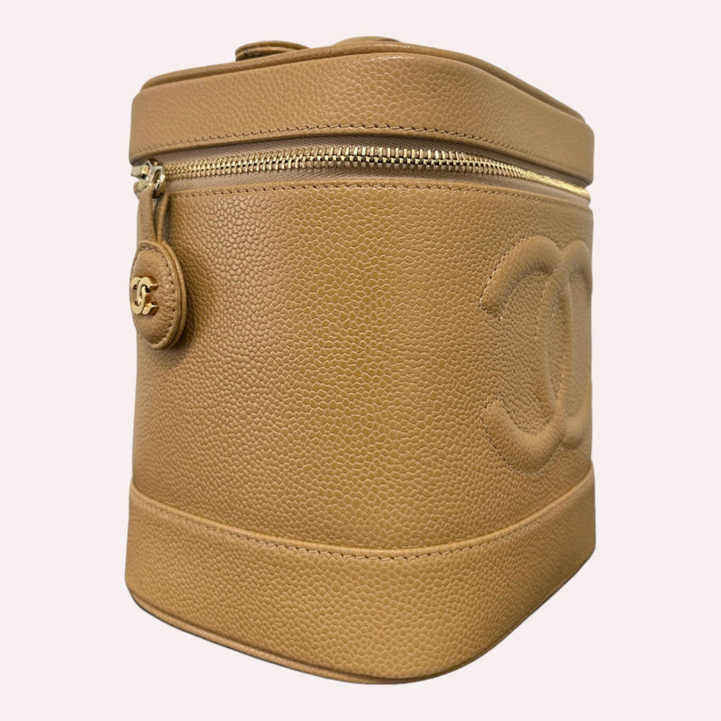 Chanel Vanity Case in Beige Caviar Leather - Timeless Elegance