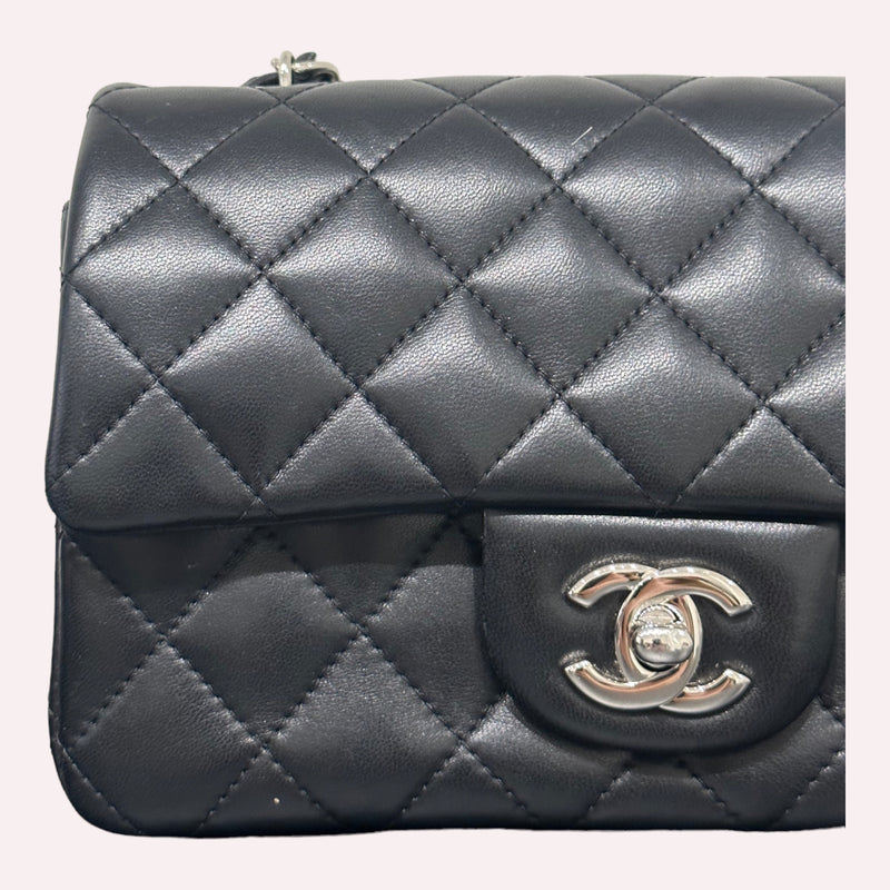 Chanel Rectangular Black Bag with Silver Hardware