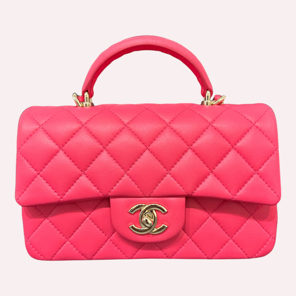 Chanel top handle candy pink