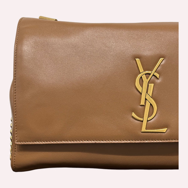 Yves Saint Laurent Reverse Bag - Brown Lambskin Leather and Suede