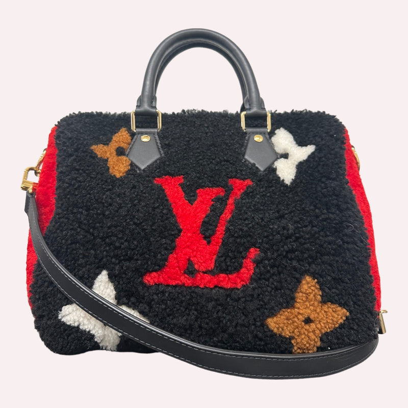 Louis Vuitton speedy 25 limited edition fleece teddy