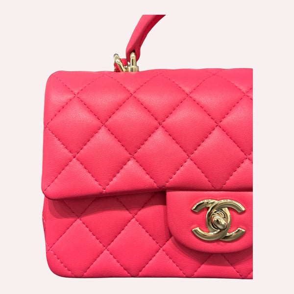 Chanel top handle candy pink