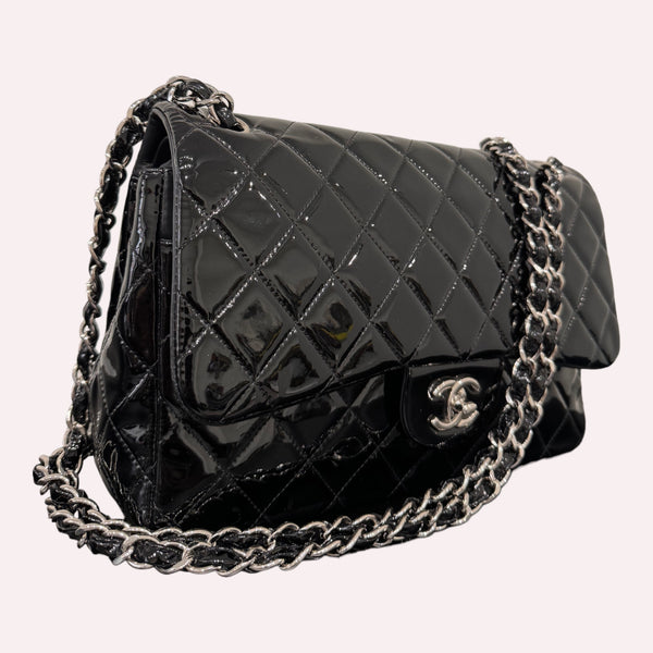 Chanel Timeless Lace Leather Double Flap Bag