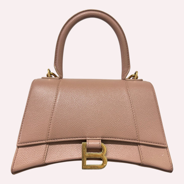 Balenciaga Hourglass Shoulder Bag - Small Size, Nude Pink (Used)