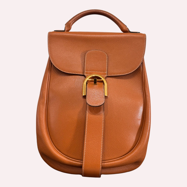 Delvaux brown leather brillant backpack