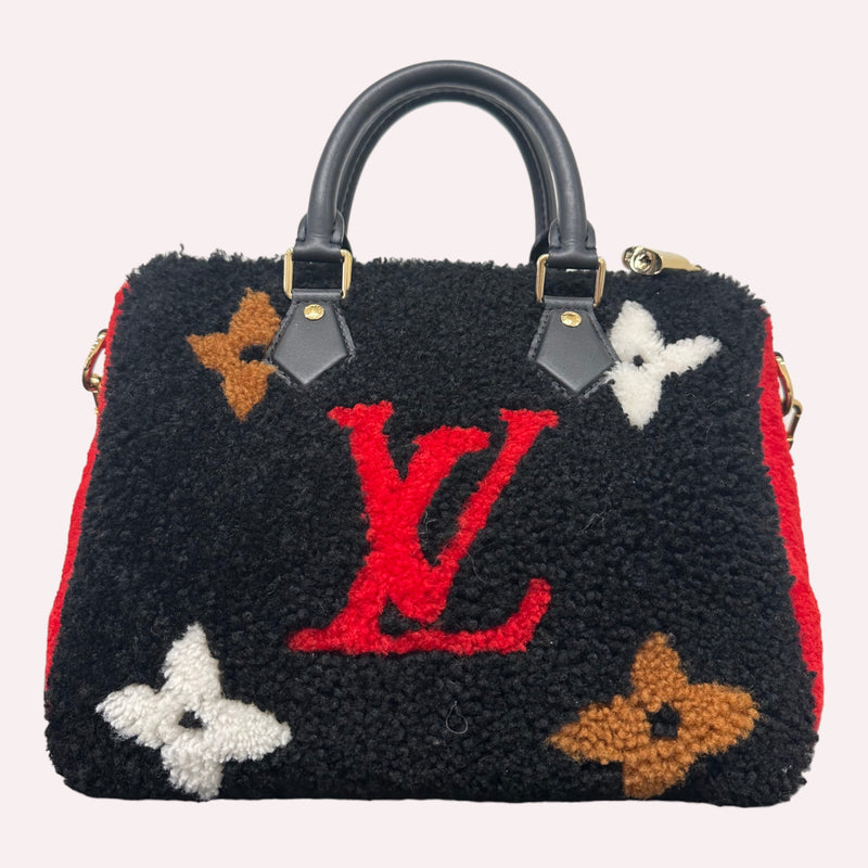 Louis Vuitton speedy 25 limited edition fleece teddy