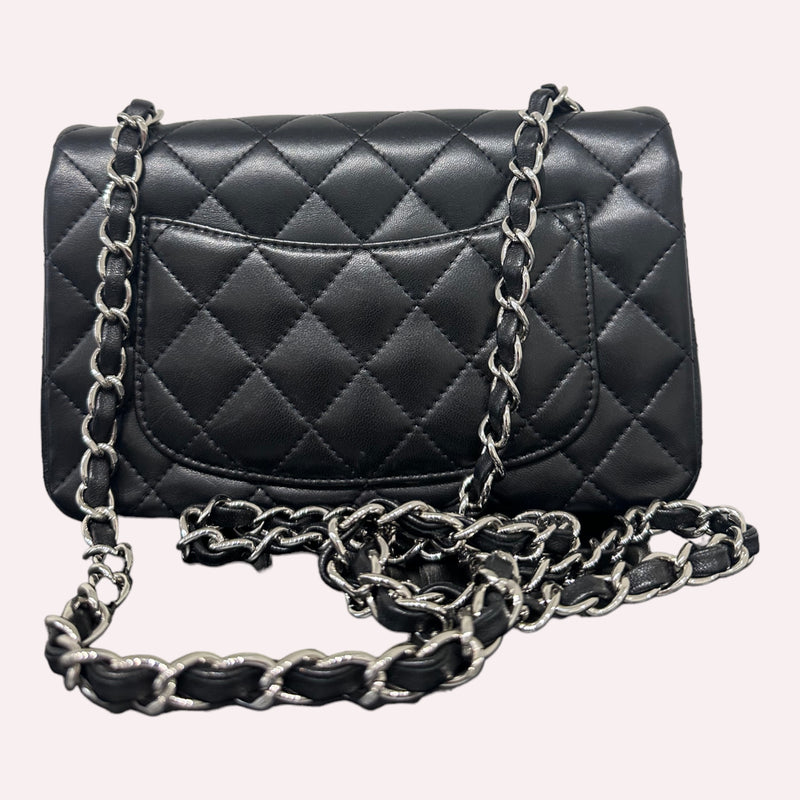 Chanel Rectangular Black Bag with Silver Hardware