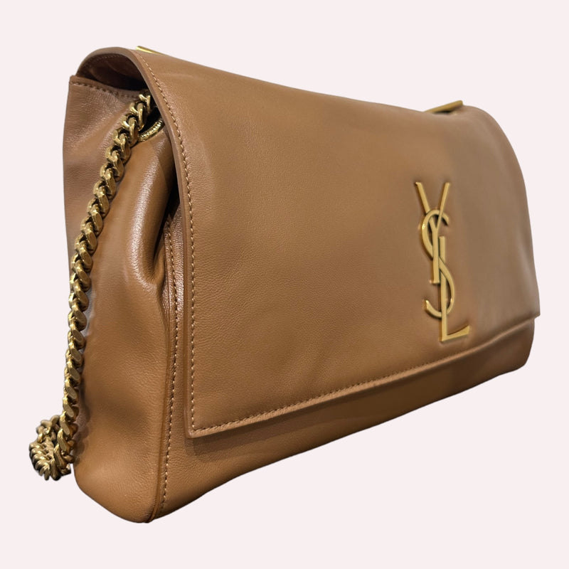 Yves Saint Laurent Reverse Bag - Brown Lambskin Leather and Suede