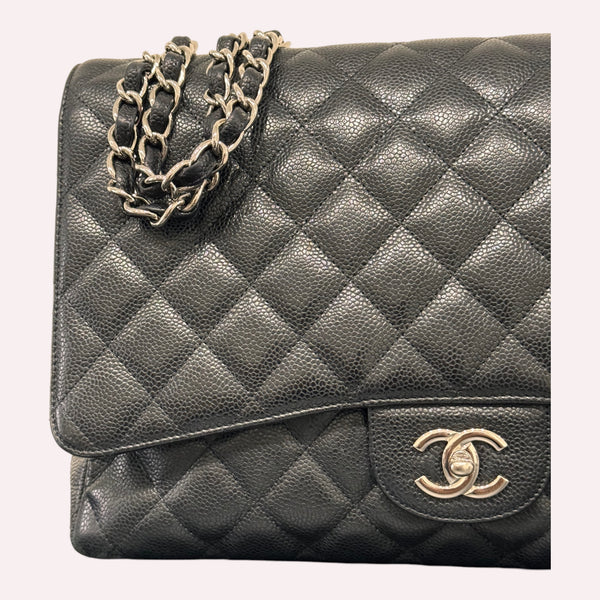 Chanel Timeless Maxi  Caviar Leather Single Flap Bag