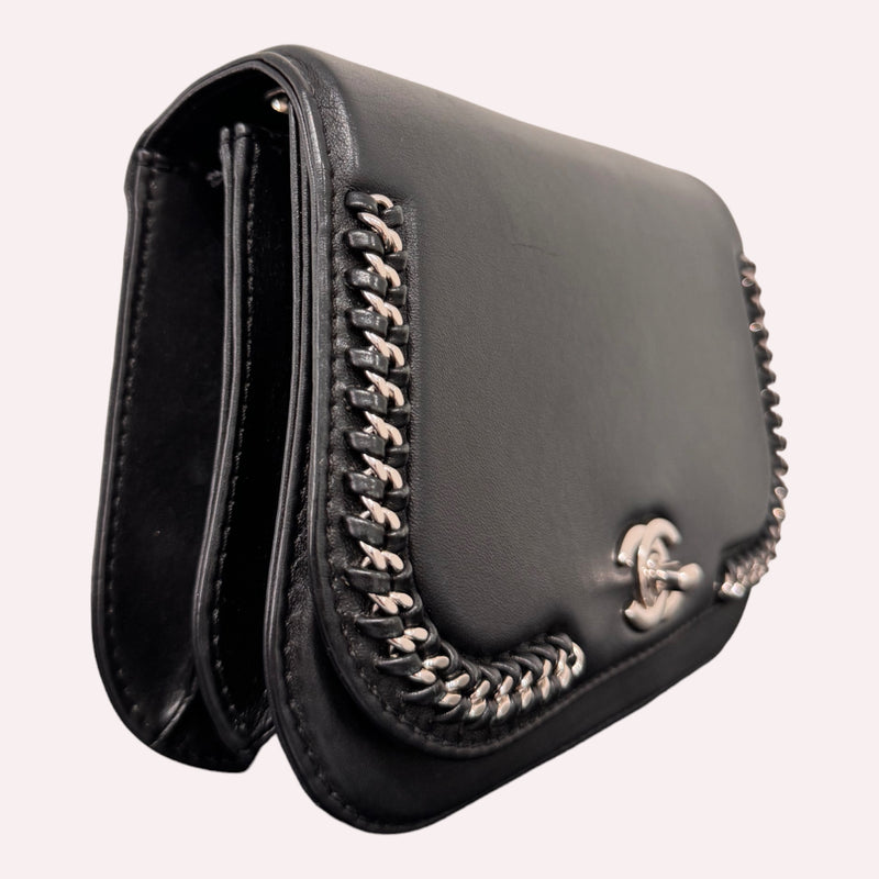 Chanel braided flap black bag