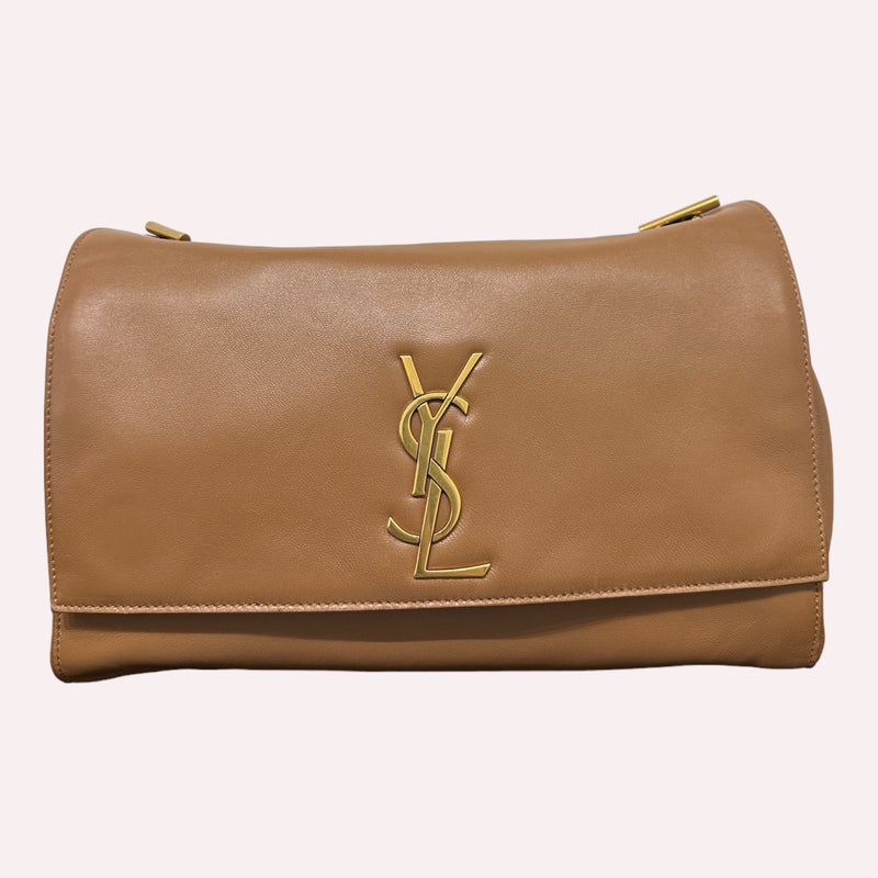 Yves Saint Laurent Reverse Bag - Brown Lambskin Leather and Suede