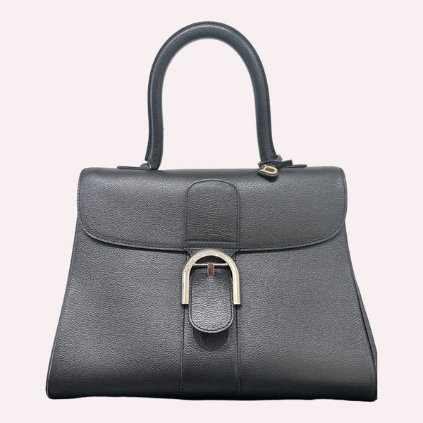 Delvaux Brillant MM Bag - Grained Leather with Silver Hardware